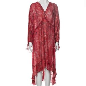 IRO Paisley Red Dress, Comes with Red Slip Dress